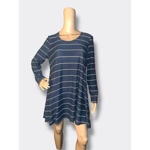 ❤️Rue21 Blue Striped Long Sleeve Swing Dress Size large